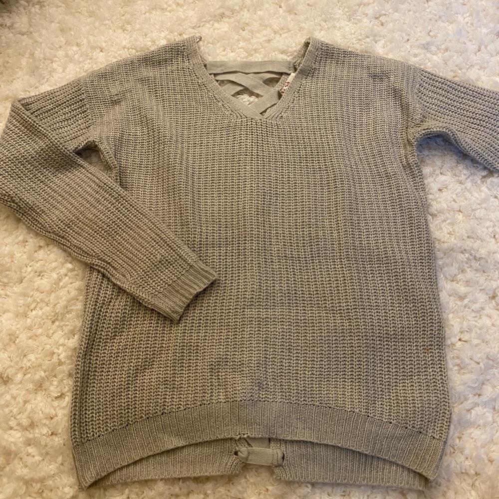 grayish off white sweater